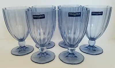 6 Villeroy & Boch My Garden (Blue) Large 6 3/4  16 Oz Iced Tea Goblets/Glasses • $184.50