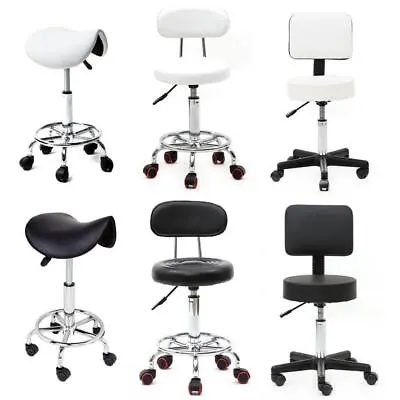 Adjustable Swivel Salon Stool Massage Spa Beauty Barber Bar Chair Gaslift • £25.99