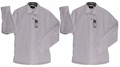 M&S Mens Marks And Spencer Slim White Shirt Size 18  Collar X 2 Shirts • £34.99