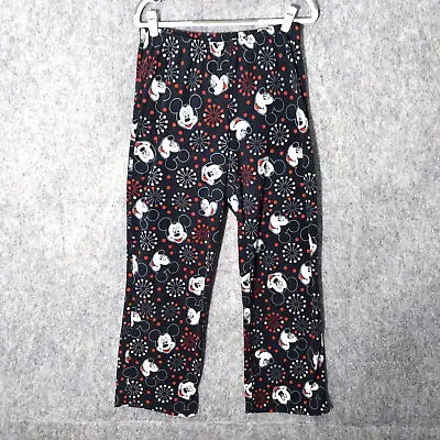 Disney Mickey Mouse Pajama Pants Large L Fleece Pull On Elastic Waist Lounge • $15.33