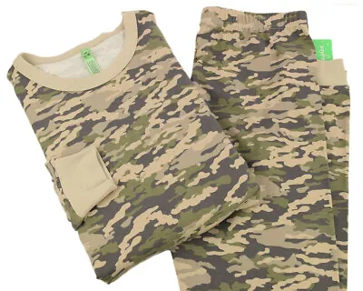HONEYDEW Mens Green Camo Brushed Jersey Pajama Set LARGE Stretch NWT • $24.99