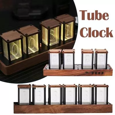 £65.80 • Buy Nixie Tube Clock Wooden Digital Clock For Bedroom, Settings Retro Gift Easy T9T0