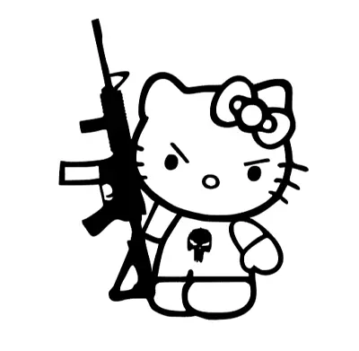 Hello Kitty Punisher AR Vinyl Decal Car SUV Truck Laptop Tumbler Sticker • $3.99