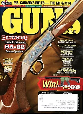 GUNS MAGAZINE July 2023  Turnbull Browning SA-22 - M1 & M14 - Appendix Carry ? • $3