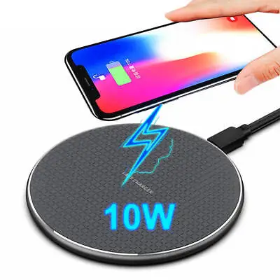 £5.99 • Buy Qi Wireless Charger 10W Fast Charging Pad For Android IPhone 13 12 11 XR XS MAX