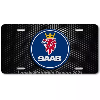 Saab Logo Inspired Art On Mesh FLAT Aluminum Novelty Auto License Tag Plate • $19.99