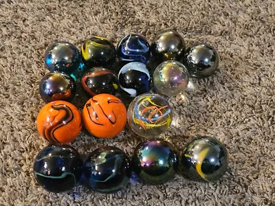 Vintage Marbles Lot Of 16 Big Shooters And Medium Size Different Style Marbles. • $49.99