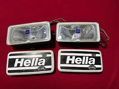 VINTAGE HELLA 181 DRIVING LIGHTS W/ COVERS PAIR Made In Germany • $100