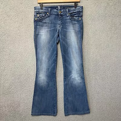 7 For All Mankind Jeans Women 29 Blue Denim A Pocket Mid Rise Bootcut Western • $19.97