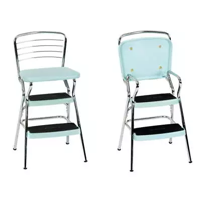 Retro Chair + Step Stool With Flip-Up Seat (Teal One Pack) • $79.99