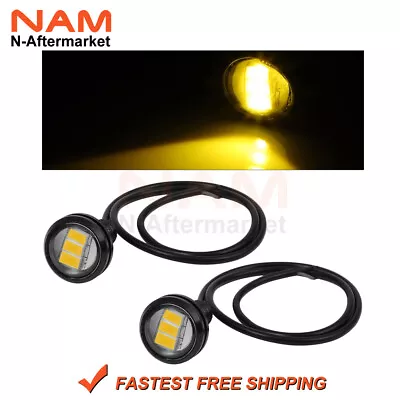 Set/2  9w 6000k 18mm Amber Eagle Eye Grille Tail Side Turn Signal Led Light • $7.91