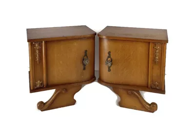 Pair Couple Vintage Nightstands End Tables Mid Century Modern Wood Night Stands  • $708.50