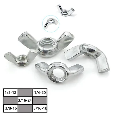 1/2-12 1/4-20 3/16-24 3/8-16 5/16-18 Butterfly Wing Nuts Carbon Steel Hand Nuts • $5.42