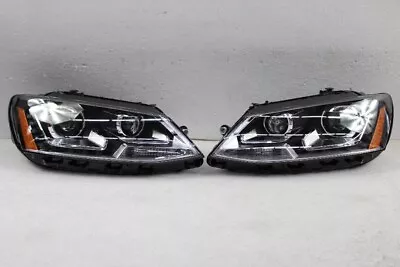 FITS Black Halogen 2011-2018 VW Jetta Sedan LED Ushape DRL Projector Headlights • $129.99