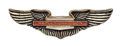 Vintage 1970s Harley Davidson HD Wings Vest Hat Lapel Pin Bar Shield GOLD TONE • $29.99