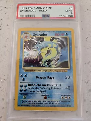 1999 Pokemon Game GYARADOS Holo 6/102 PSA 9 MINT • $49.99