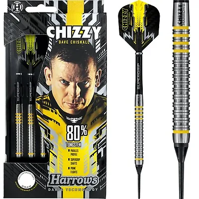 SOFT TIP Dave Chisnall Darts Set 18g 20g 22g Gram Tungsten Harrows Chizzy 80% • £35.95