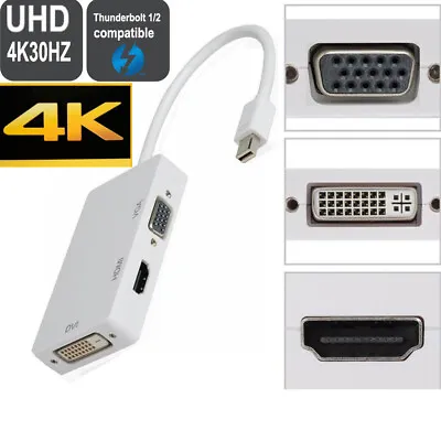 Thunderbolt Mini Displayport DP To VGA DVI HDMI Cable Adapter For Apple Mac Pro • $8.47