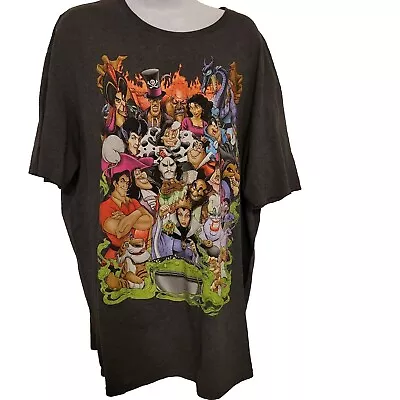 2 XL Disney Villains Gray T Shirt Ursala Captain Hook Jafar Evil Queen + • $14.95