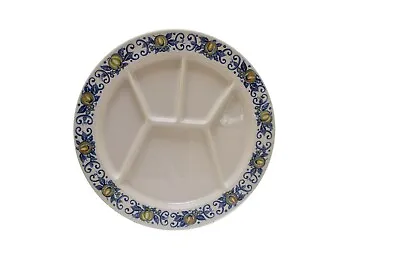 Villeroy & Boch Cadiz White Blue Yellow Fruit 9 3/4  Fondue Divided Plate • $39.99