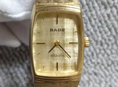 Rado Silhouette Watch Ladies Rectangle 19mm Gold Vintage Manual Swiss Made • $60