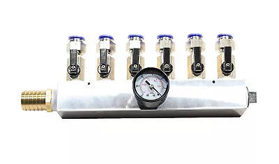$143.75 • Buy Manifold Vacuum Clamping 6 Port W/ Valves Push Fittings Vacuum Gauge, USA Made!