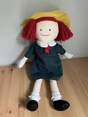 Rare Vintage Eden Plush 1990 Madeleine Doll Plaid Green Blue Dress Yellow Hat • $22