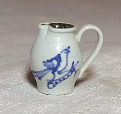 Eileen Vernon Artisan Stoneware Pottery Pitcher Bird Design Miniature 1:12 Scale • $12