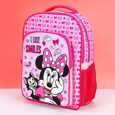 Child Kids Large Disney Minnie Mouse Back To School Backpack Rucksack Book • £16.95