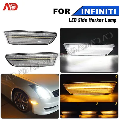 Sequential Side Marker Light For 03-07 Infiniti G35 Coupe Clear Lens Turn Light  • $39.59