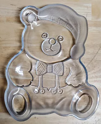 Vintage Mikasa Crystal Glass Teddy Bear 12  Holiday Serving Dish Exc Used Cond! • $9.99