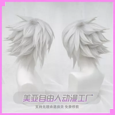 KINGDOM HEARTS 3 Riku Short Heat Resistant Anime Cosplay Hair Wig Silver Gray • $23.88