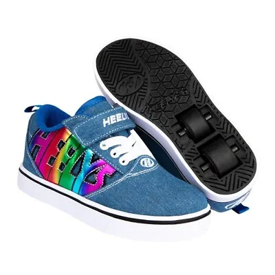 Heelys Pro 20 X2 Skate Shoes - Kids 11/12 - Denim/Blue/Rainbow - SALE WAS £65! • £34.95