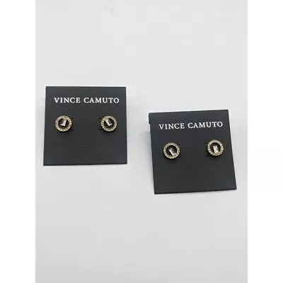 NEW Vince Camuto Rhinestone Studded Women's Earrings Set (2) Jewelry Gold • $15