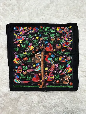 Handmade Ebroidered Mexican Inspired Black Pillow Case Set 19 X 19 • $74.99