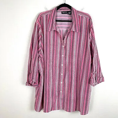 Maggie Barnes Womens Plus 5X Button Up Shirt 3/4 Sleeve Built In Tank Top Blouse • $24.99