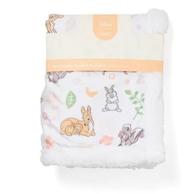 ~ Disney 100 ~ Reversible Fleece Bambi Blanket ~ Baby ~ Nursery ~ • $72.99