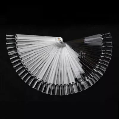 50Pcs Fan Shaped Nail Art Practice Board Nail Polish Swatch Tip Stick - Clear • $5.45