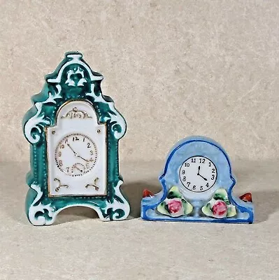 2 Clock Ceramic Statue/figure Occupied Japan Hand Painted + HKATO 3.8 +1.9  17X • $6.62