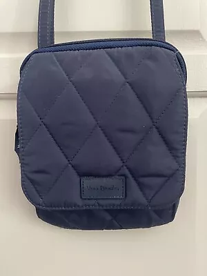 Vera Bradley SCROLL NAVY EASY RFID ULTRALIGHT Quilted Crossbody Bag 3 Pockets • $29.99