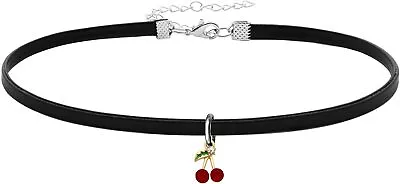 Cherry Choker Necklace For Women - Stylish Gothic Punk Jewelry | Stitch Bee Cr • $32.80