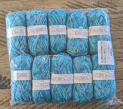 10 Skeins Plymouth Yarn ENCORE Color Spun. (8H) • $26