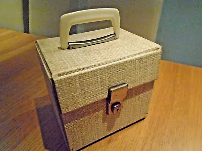 Vintage Record Case Holds 60 + 7  45`s  Superb Cond.basketweave  Faux Leather • £18.99
