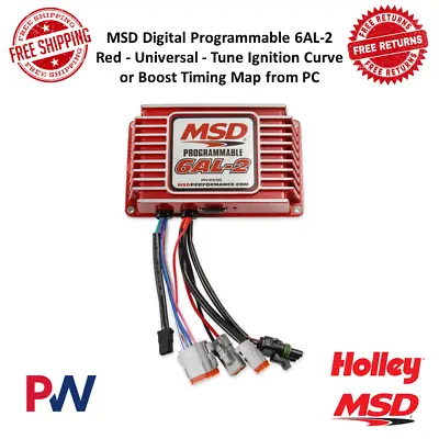 MSD Digital Programmable 6AL-2 Ignition Control - Red - 12500 RPM W/ 14.4 Volts • $628.72