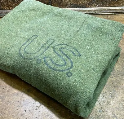 Vintage WWII US Army Rock River Field Wool Field  Blanket W Orig Tag  • $112.99