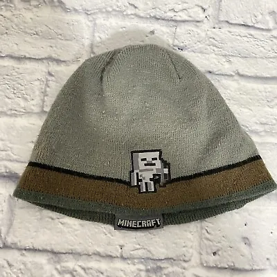 Minecraft JINX Gray Skeleton Knit Beanie Acrylic Winter Hat Cap • $25.52