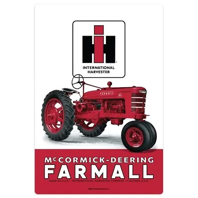McCormick Deering Farmall International Harvester Tractors Tin Sign 8”x12” H • $6.55