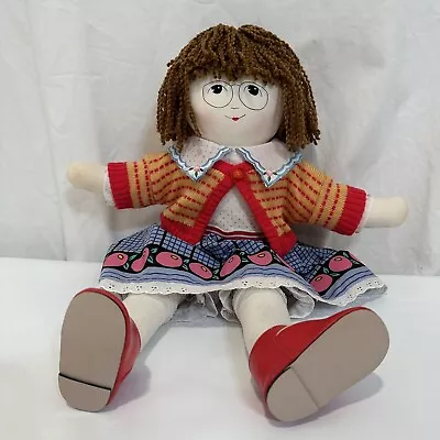 Vintage Mary Engelbreit Beatrix Doll Original 20  Glasses Sweater Red Shoes 90s • $27