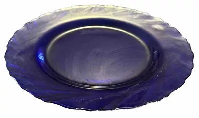 Bormioii Rocco  France Cobalt Blue Glass Plate Swirl Design - 9  • $10