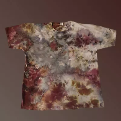  Tea Petals  Earthy Red 100% Cotton Unique Hand-Dyed TIE DYE T-SHIRT XL • £20